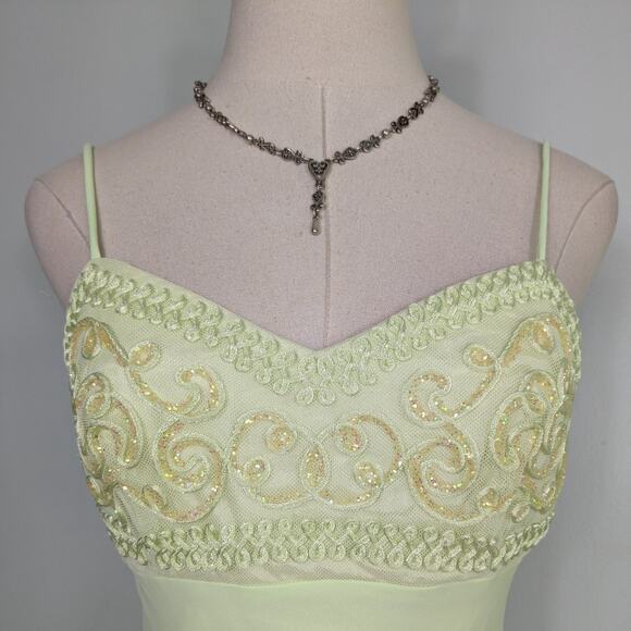 Vintage Morgan Co Prom Dress Maxi Gown 6 Green Fairy Princess 90s Y2K Glam - Picture 7 of 15